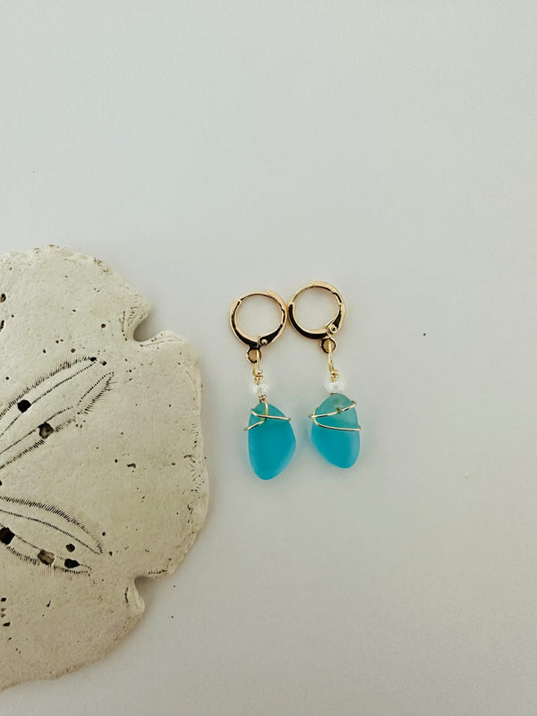 Tiny Sea Glass Earrings