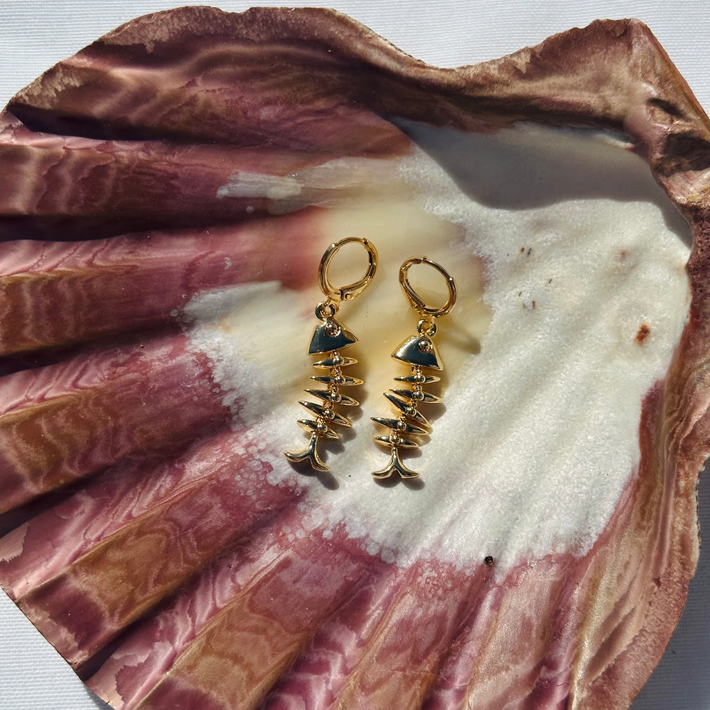 SAGE- Bone Fish earrings