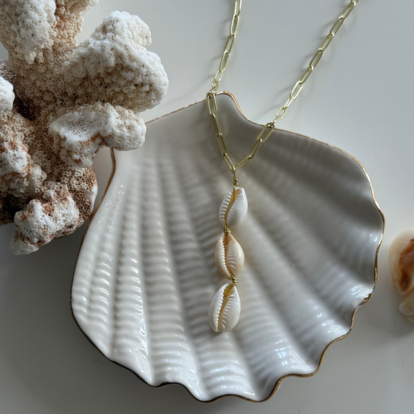 Triple Cowrie Necklace