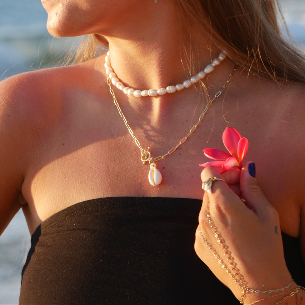 Cowrie Shell Link Necklace