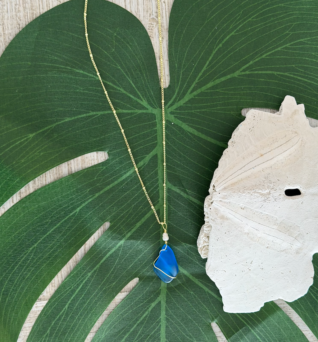 SAGE Sea glass Necklace