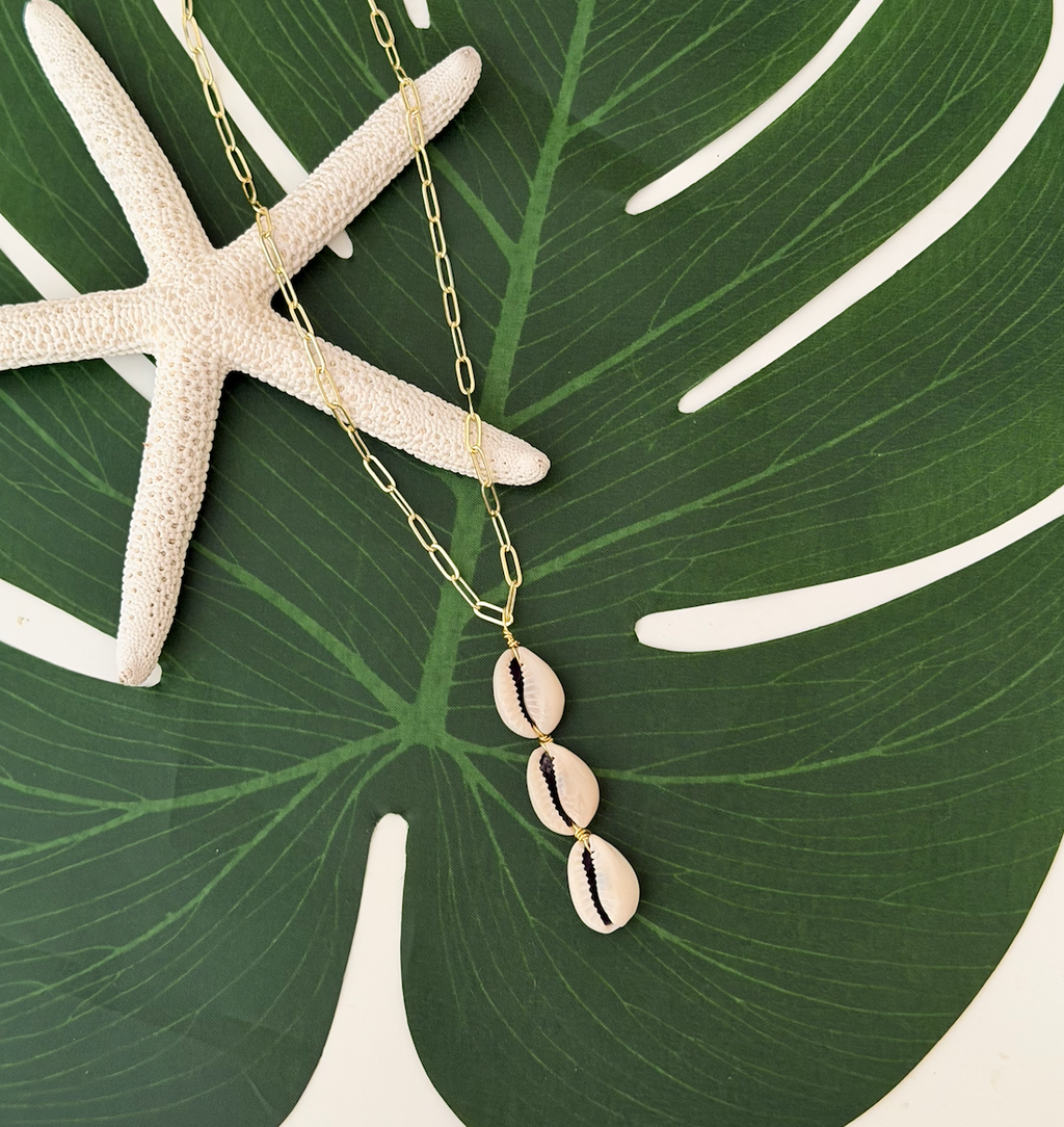 Triple Cowrie Necklace