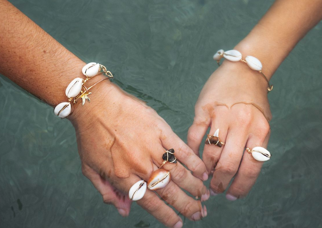 SAGE Triple Cowrie BANGLE
