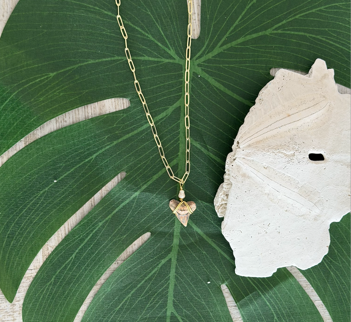 SAGE Pearl Shark Tooth Necklace
