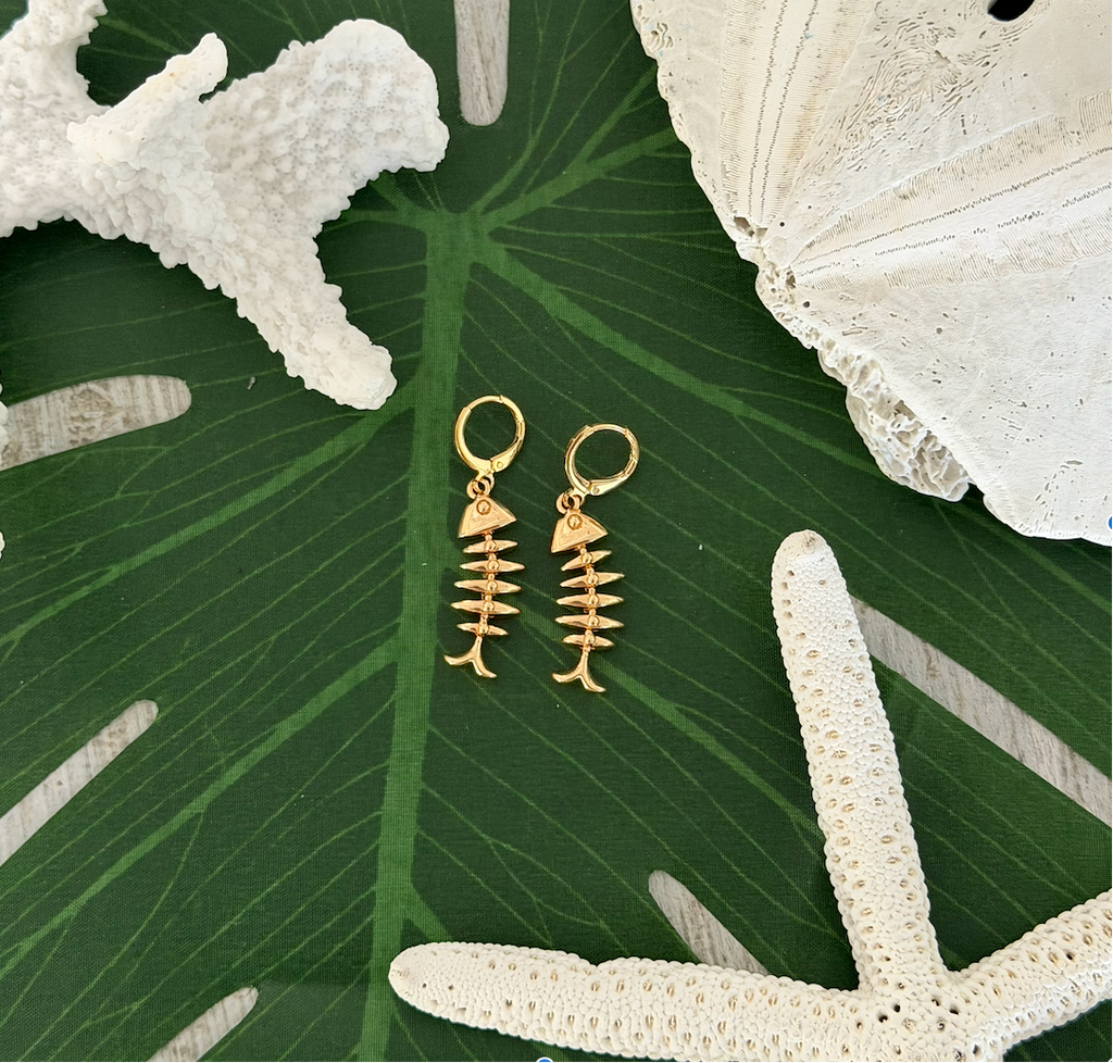 SAGE- Bone Fish earrings