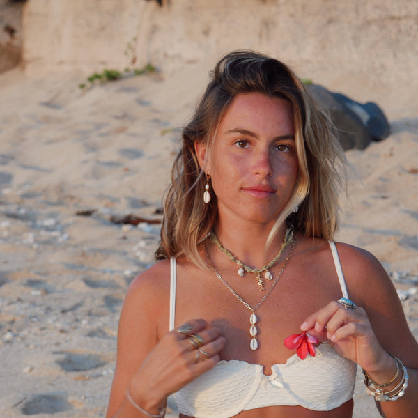 Triple Cowrie Necklace