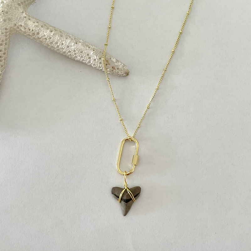 Geometric shark necklace clearance